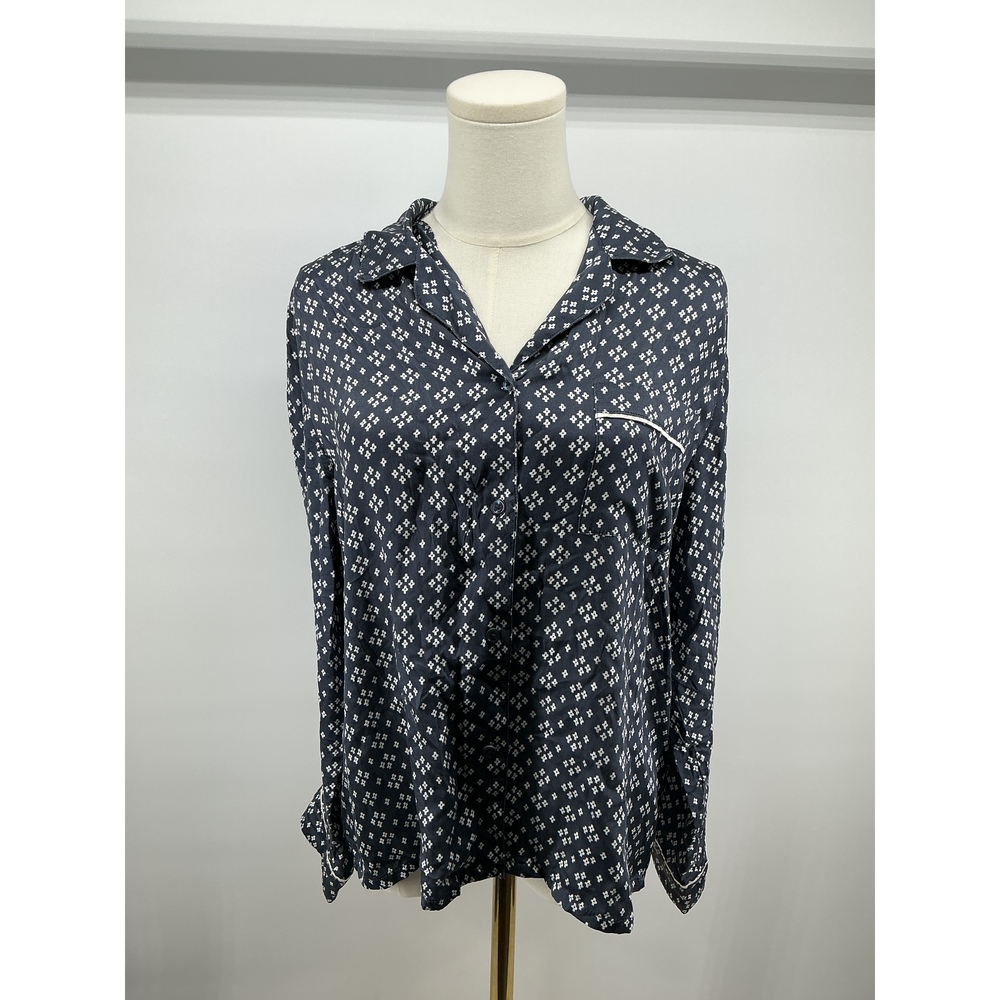 100% Washable Silk Satin Pajama Long Sleeve Top